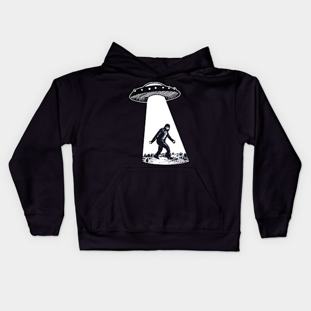 Bigfoot  UFO Kids Hoodie by bayudesignart45